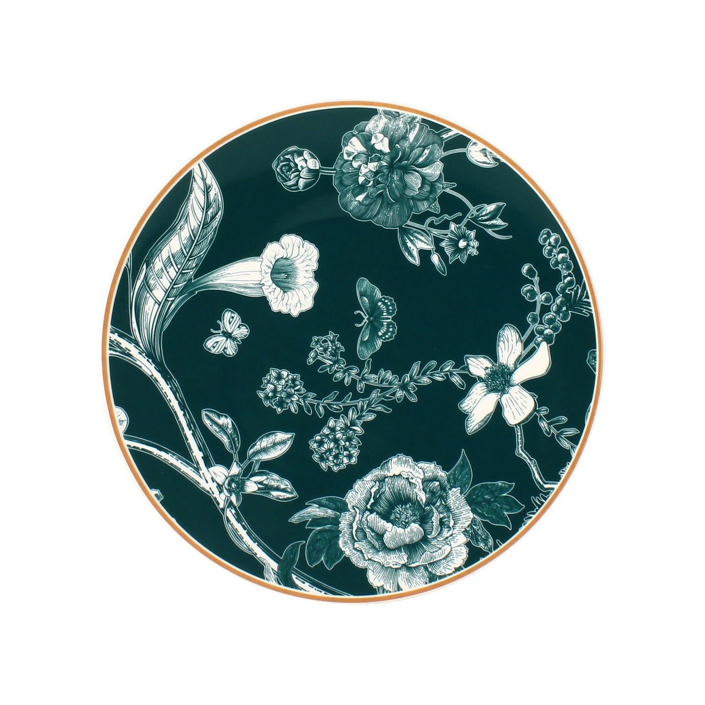 6 x assiettes plates BOTANIC - Porcelaine - 20cm- Novastyl