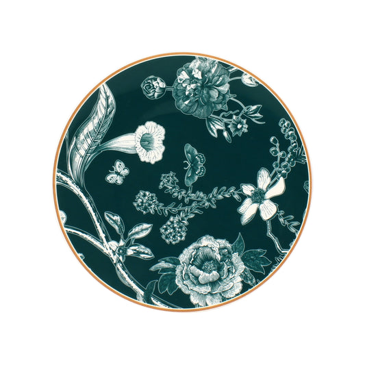 6 x assiettes plates BOTANIC - Porcelaine - 20cm- Novastyl