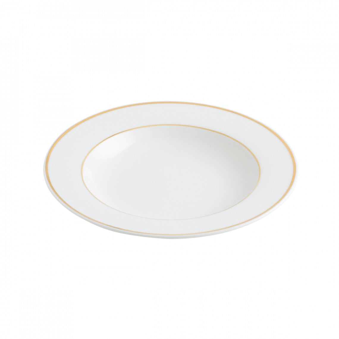6 x assiettes creuses FILET OR - Porcelaine - 22.5cm - Novastyl