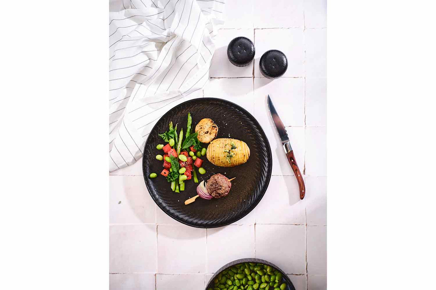 Duo de salière et poivrier DAKOTA - Noir - Grès