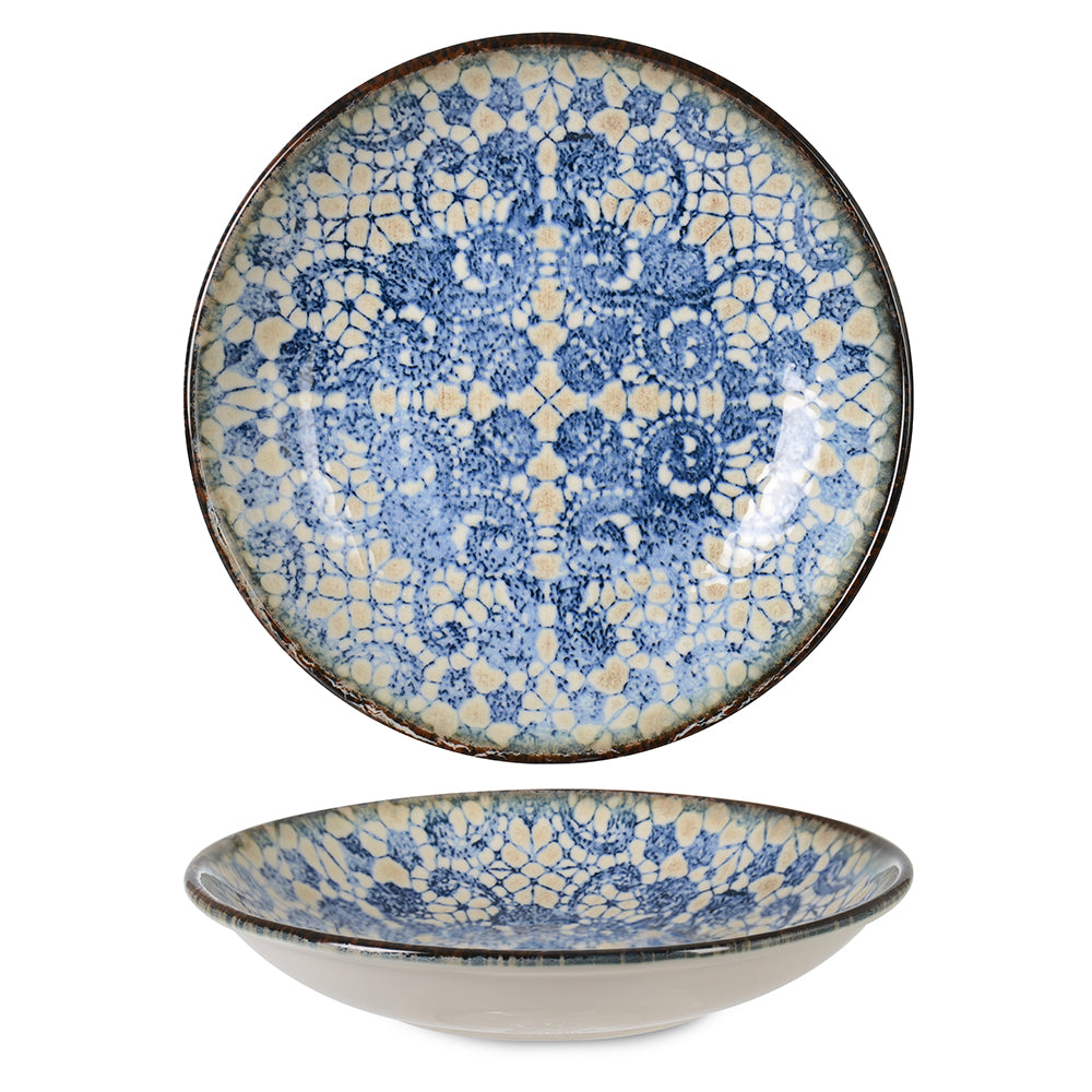 6 x assiettes creuses VALENCIA BLUET - 28cm - Porcelaine - RINART