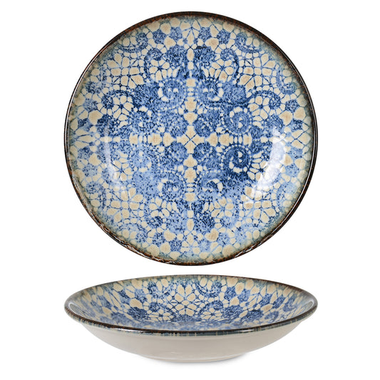 6 x assiettes creuses VALENCIA BLUET - 28cm - Porcelaine - RINART