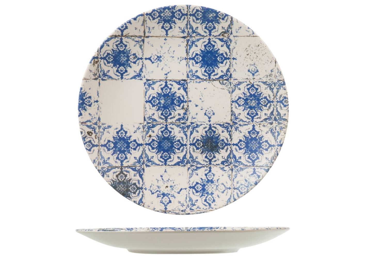 6 x assiettes en porcelaine LOTUS – 27 cm - Porcelaine - H&H