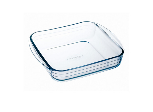 Plat à Four Carré 21 cm en Verre O Cuisine