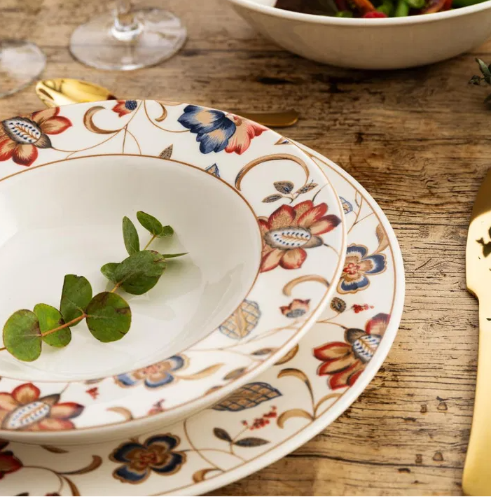 6 x assiettes plates JACOBEAN Floral - 21,3 cm - Porcelaine - Churchill
