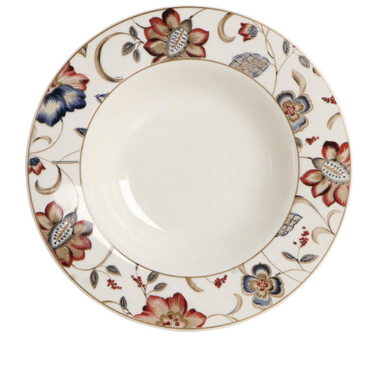 6 x assiettes creuses JACOBEAN Floral - 22,8 cm - Porcelaine - Churchill