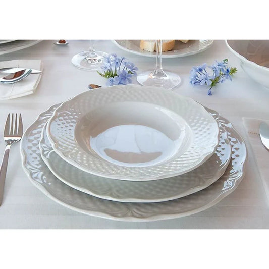 6 x assiettes creuses MALAGA - 23cm - Porcelaine - Saturnia
