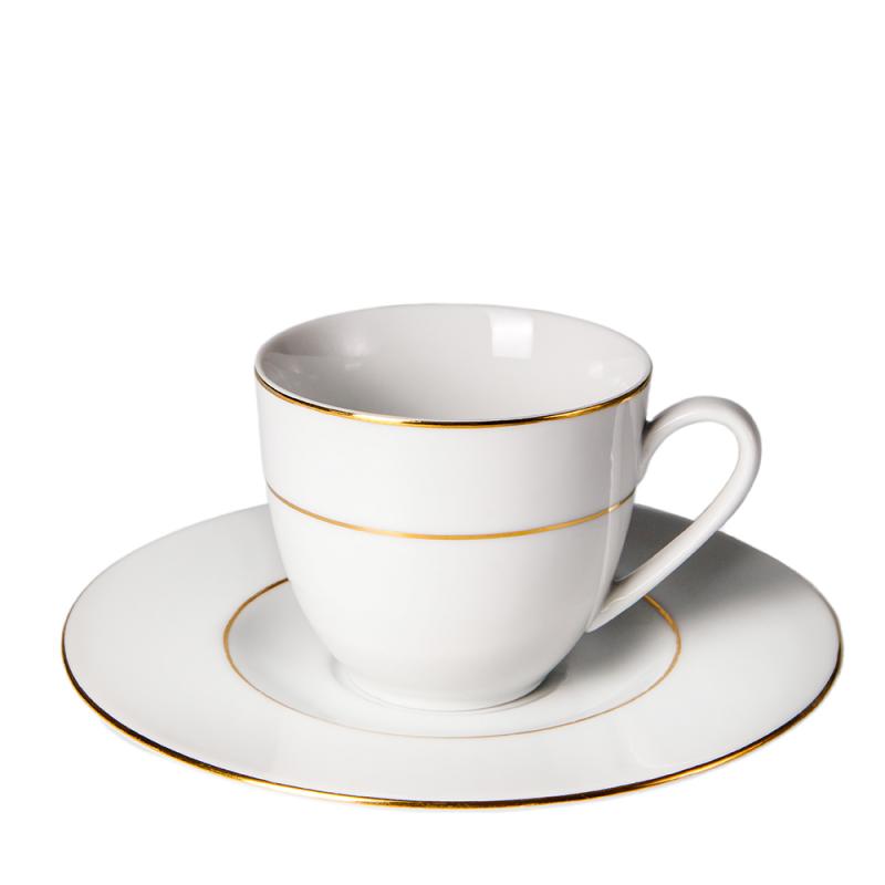 4 x ensembles soucoupe + tasse FILET OR - 15cl - Novastyl