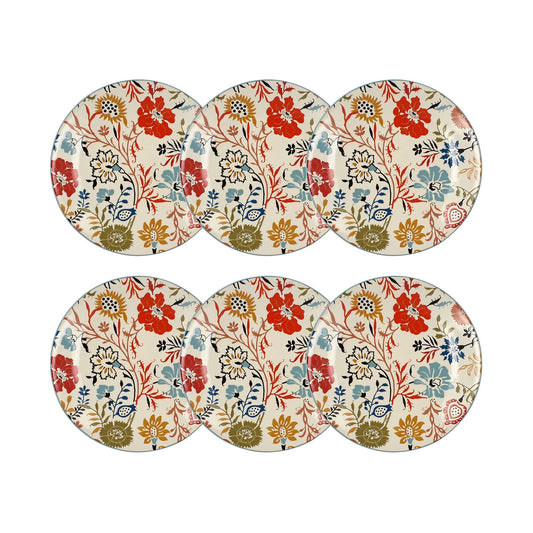 6 x assiettes plates JAIPUR - 20cm - En Grès - Novastyl