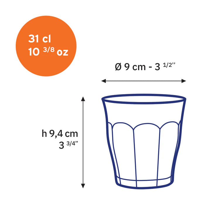 4 x verres PICARDIE 25cl - Couleurs assorties - Duralex