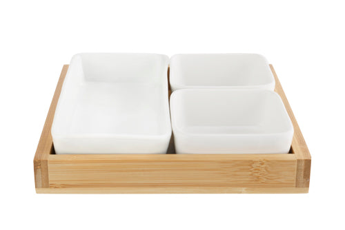 Plateau apéritf 3 coupelles et planche en Accacia - Cosy&Trendy