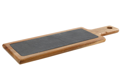 Planche de service en acacia et ardoise - 37x12x1.5cm - Cosy&Trendy