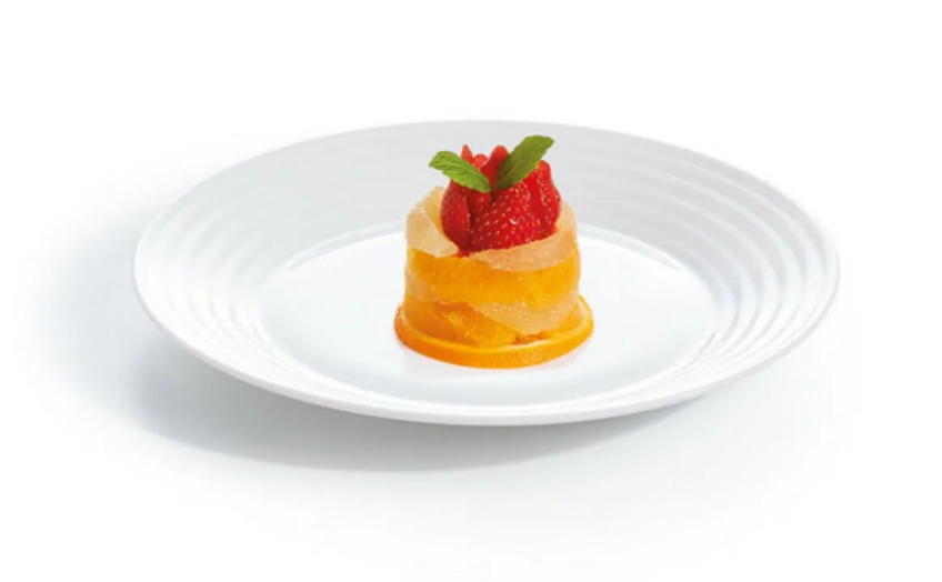 6 x assiettes plates blanche STAIRO - Verre - 27cm