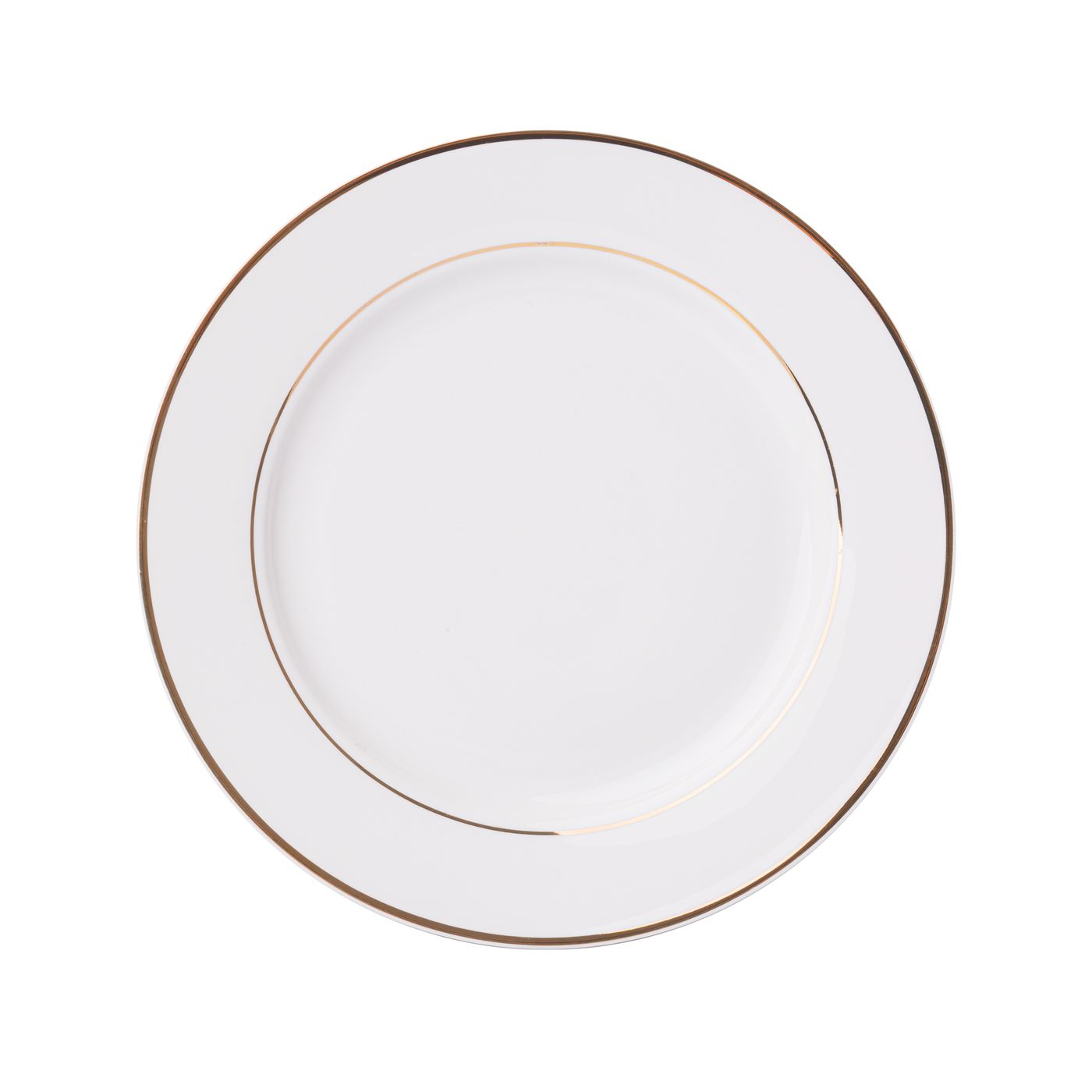 6 x assiettes plates FILET OR - Porcelaine - 20,5cm - Novastyl