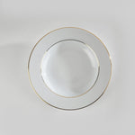 6 x assiettes creuses FILET OR - Porcelaine - 22.5cm - Novastyl