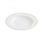 6 x assiettes creuses FILET OR - Porcelaine - 22.5cm - Novastyl