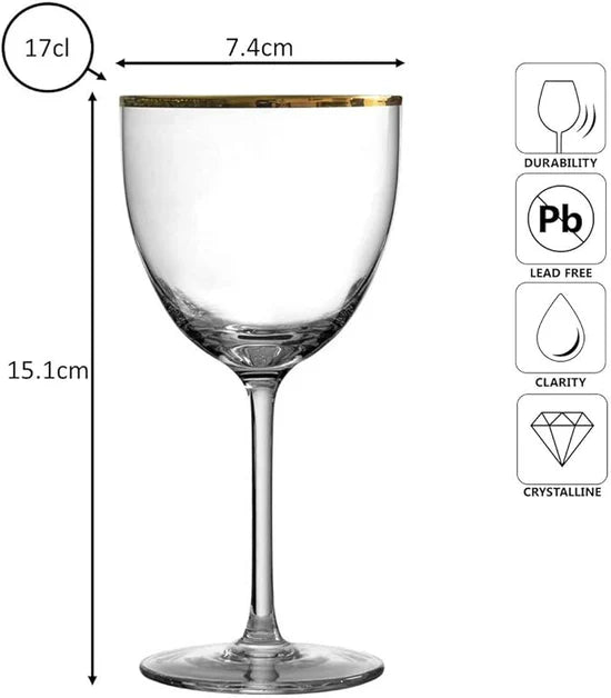4 x verre Nick & Nora Gold Rim - 17cl