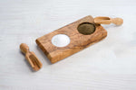 Duo de Sel & Poivre avec 2 Cuillères – Bois d’Olivier Naturel