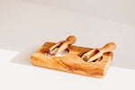 Duo de Sel & Poivre avec 2 Cuillères – Bois d’Olivier Naturel