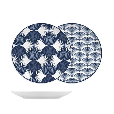 6 x assiettes plates JAKARTA - 27cm - Porcelaine - H&H