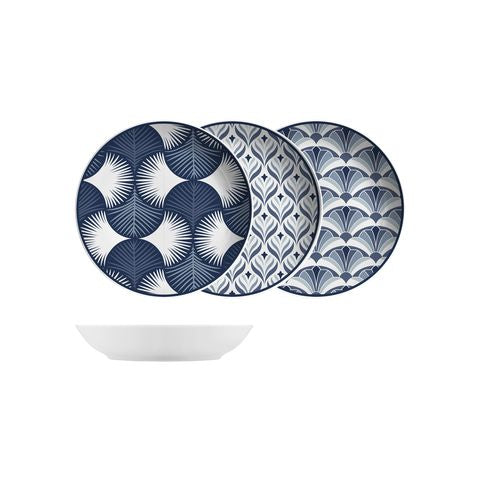 6 x assiettes creuses JAKARTA - 20cm - Porcelaine - H&H