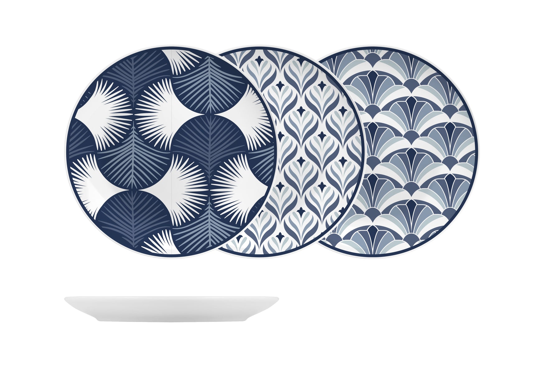 6 x assiettes plates JAKARTA - 19cm - Porcelaine - H&H