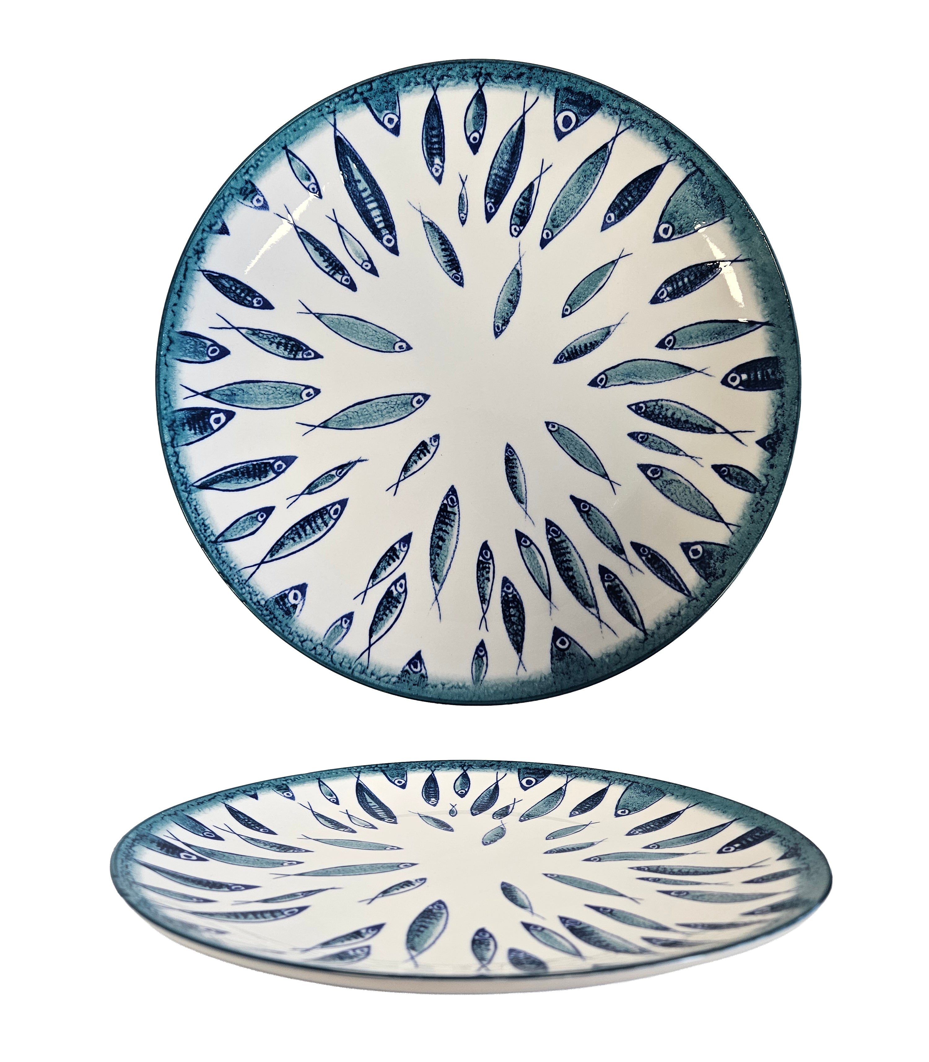 6 x assiettes plates MARINA BAY - Porcelaine - 26.7cm - H&H