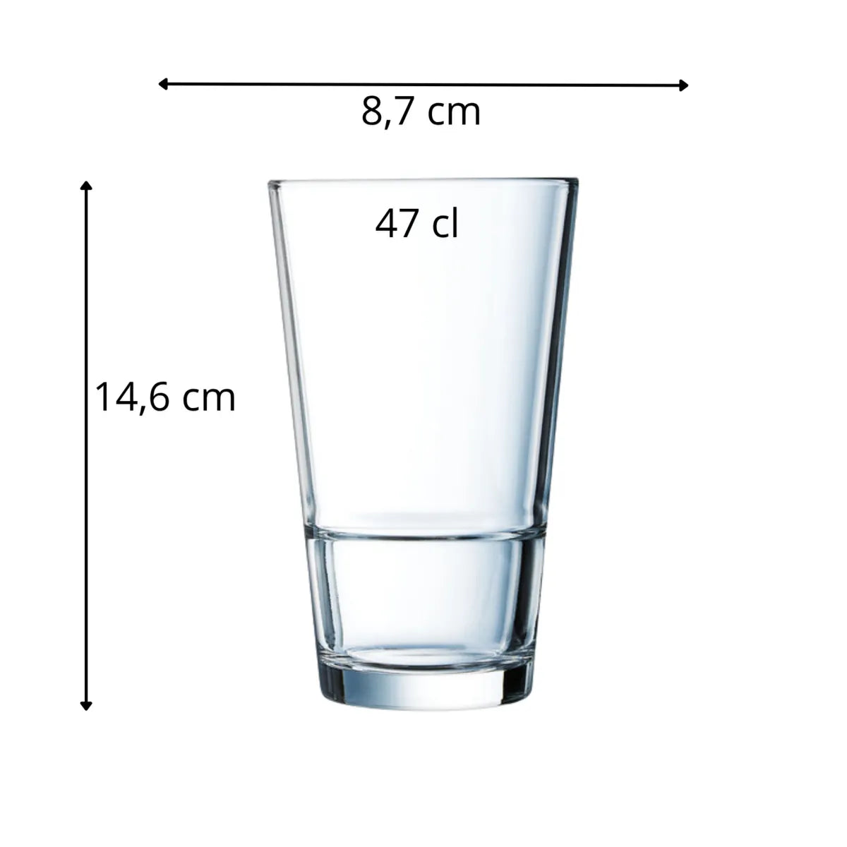 6 x verres forme haute STACK UP - 47cl - Arcoroc