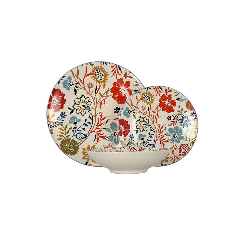 6 x assiettes creuses JAIPUR - 19cm - En Grès - Novastyl