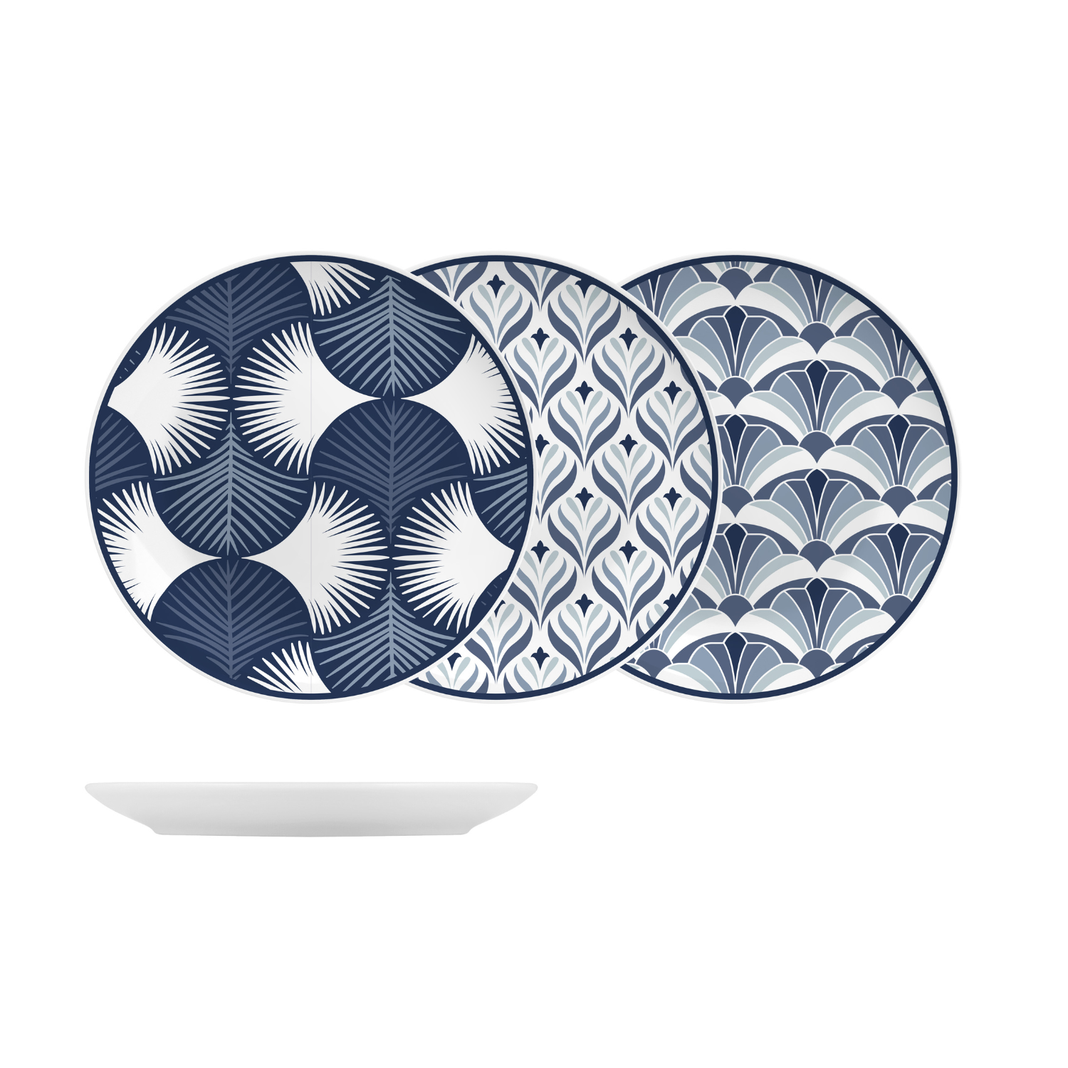 6 x assiettes plates JAKARTA - 19cm - Porcelaine - H&H