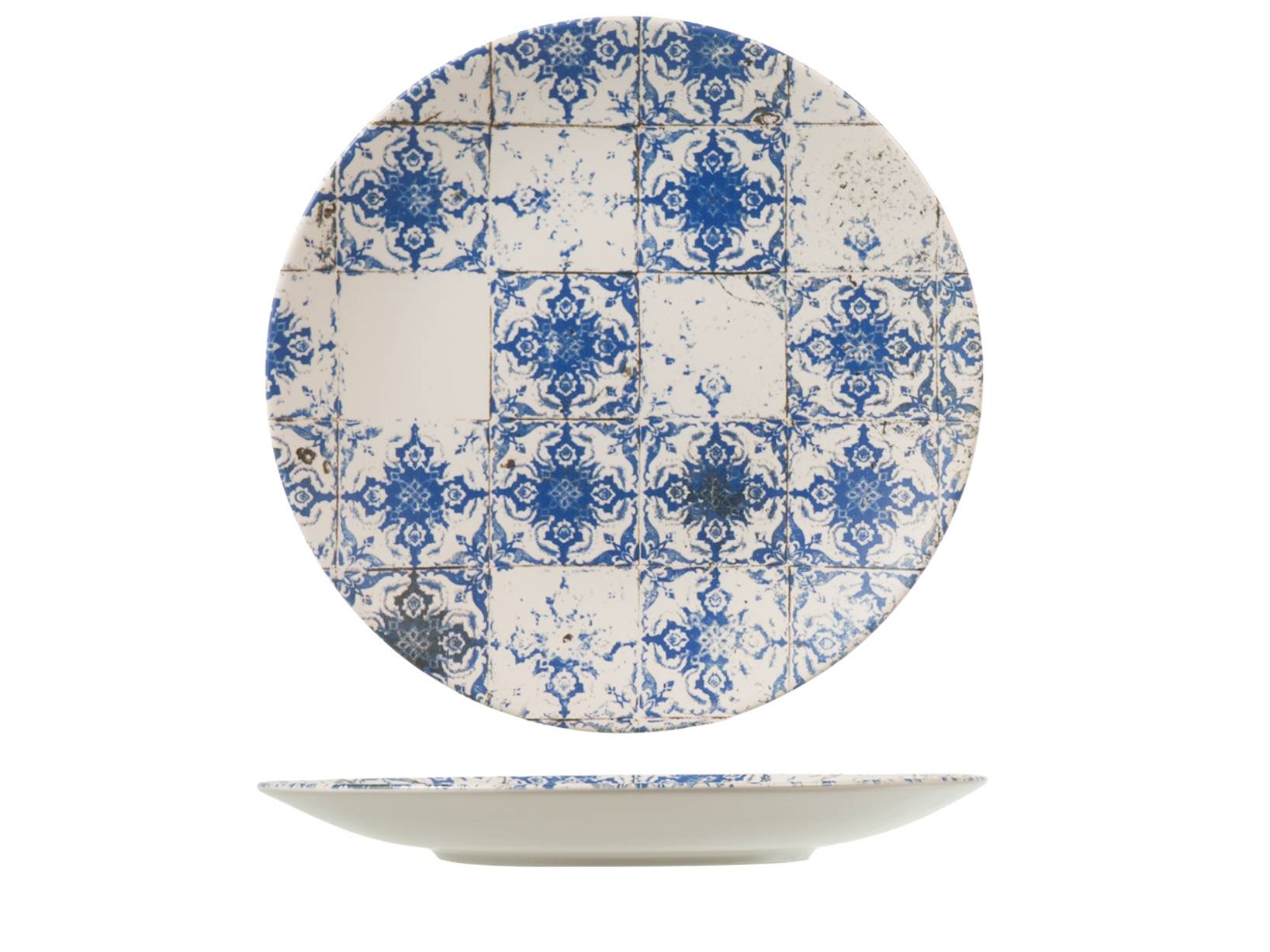 6 x assiettes en porcelaine LOTUS – 27 cm - Porcelaine - H&H