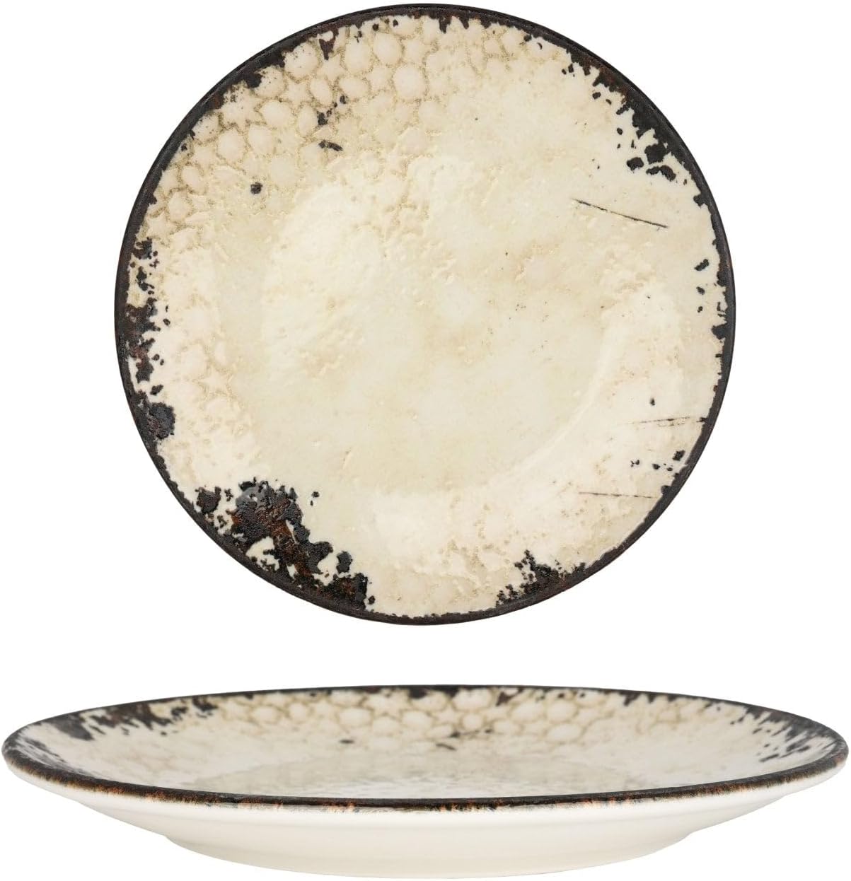 6 x assiettes plates DALLAS - 21cm - Porcelaine - Rinart - AODB - Aux origines du barRinart