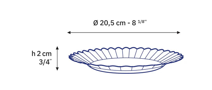 6 x assiettes plates PICARDIE - 20.5cm - Verre - Duralex