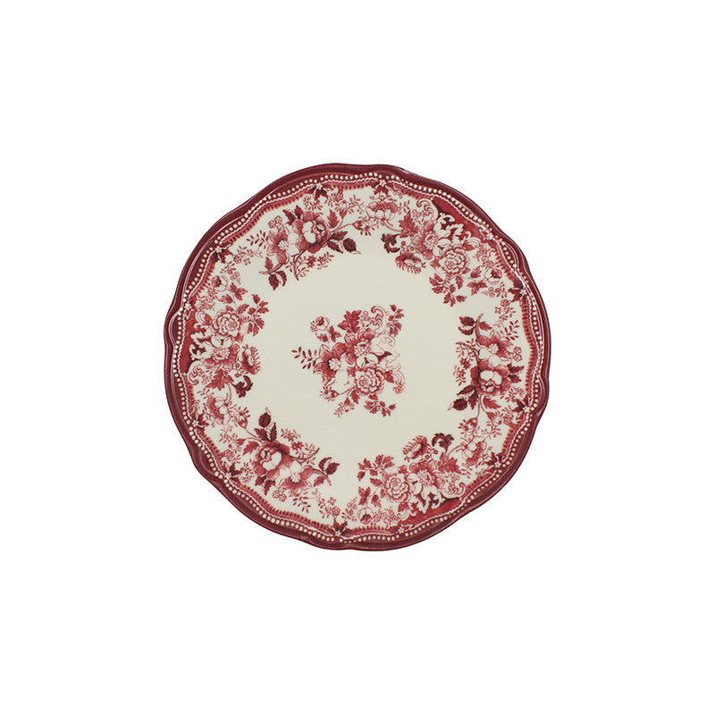 6 x assiettes plates FAUSTINE Rose - 26cm - Porcelaine - Novastyl