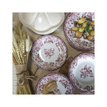 6 x assiettes plates FAUSTINE Rose - 26cm - Porcelaine - Novastyl