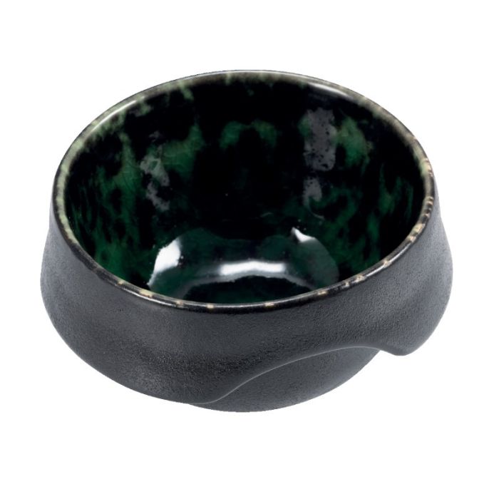 12 x bols en porcelaine noir et vert - 9.5cm - Lecoq Porcelaine