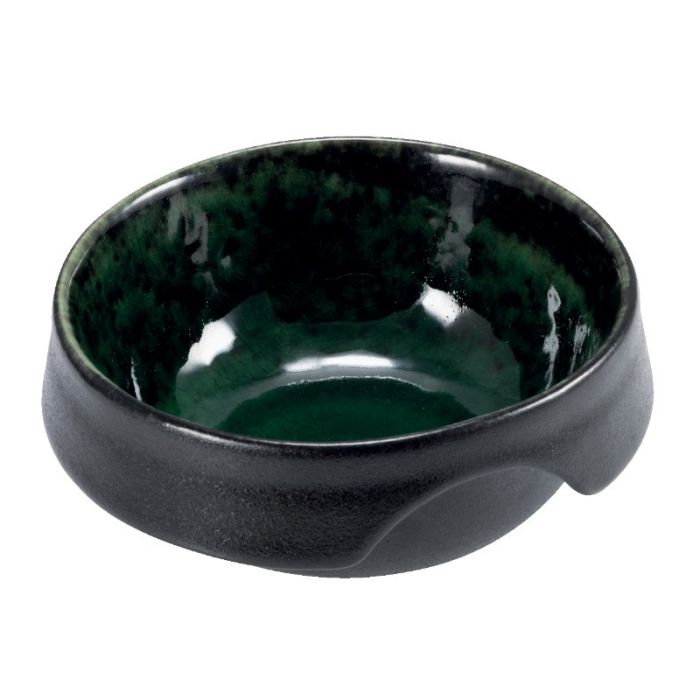 6 x bols en porcelaine noir et vert - 19.5cm - Lecoq Porcelaine