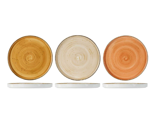 3 x assiettes plates BRISBANE 25.5cm - Porcelaine - Cosy&Trendy