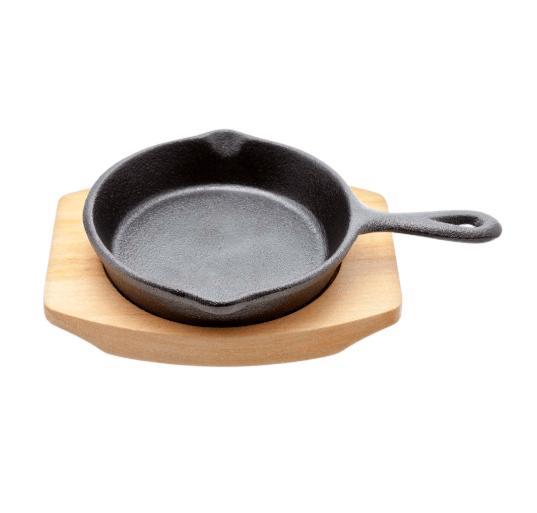 Poêle en fonte sur planche en bois - 13,5cm - Cosy&Trendy - AODB - Aux origines du barCosy & Trendy