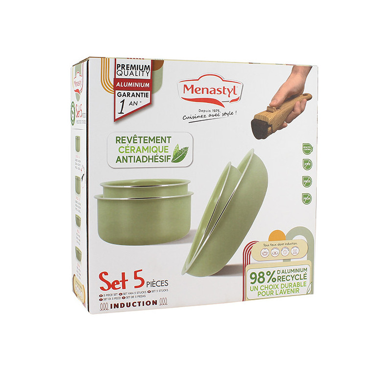 Set de 5 Pièces Cuisson en Aluminium Recyclé Céladon