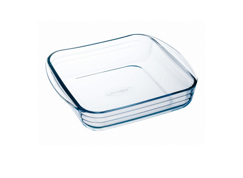 Plat à Four Carré 21 cm en Verre O Cuisine
