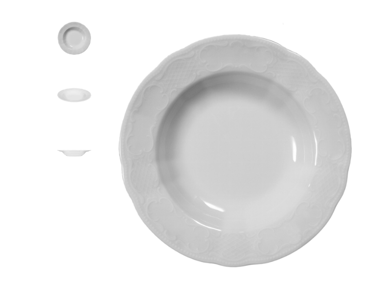 6 x assiettes creuses Salzburg 23 cm - Porcelaine - Seltmann WEIDEN