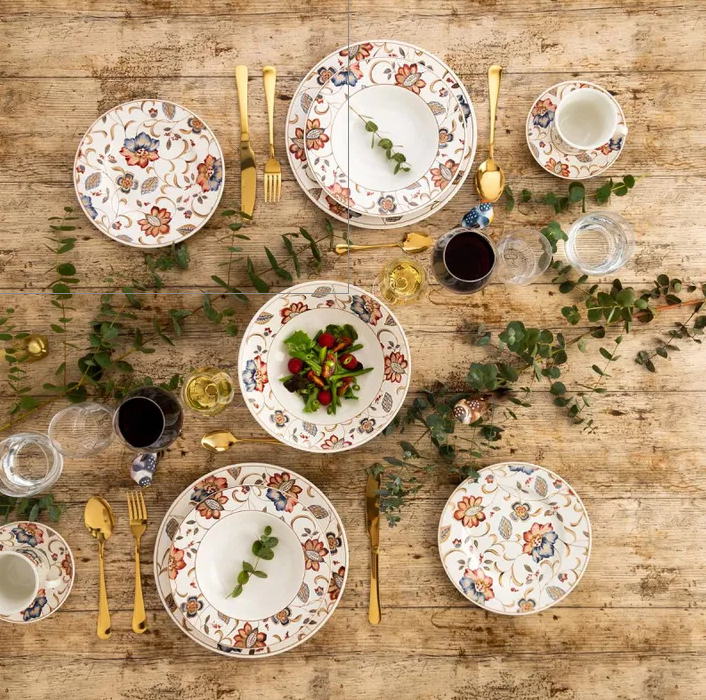 6 x assiettes plates JACOBEAN Floral - 21,3 cm - Porcelaine - Churchill