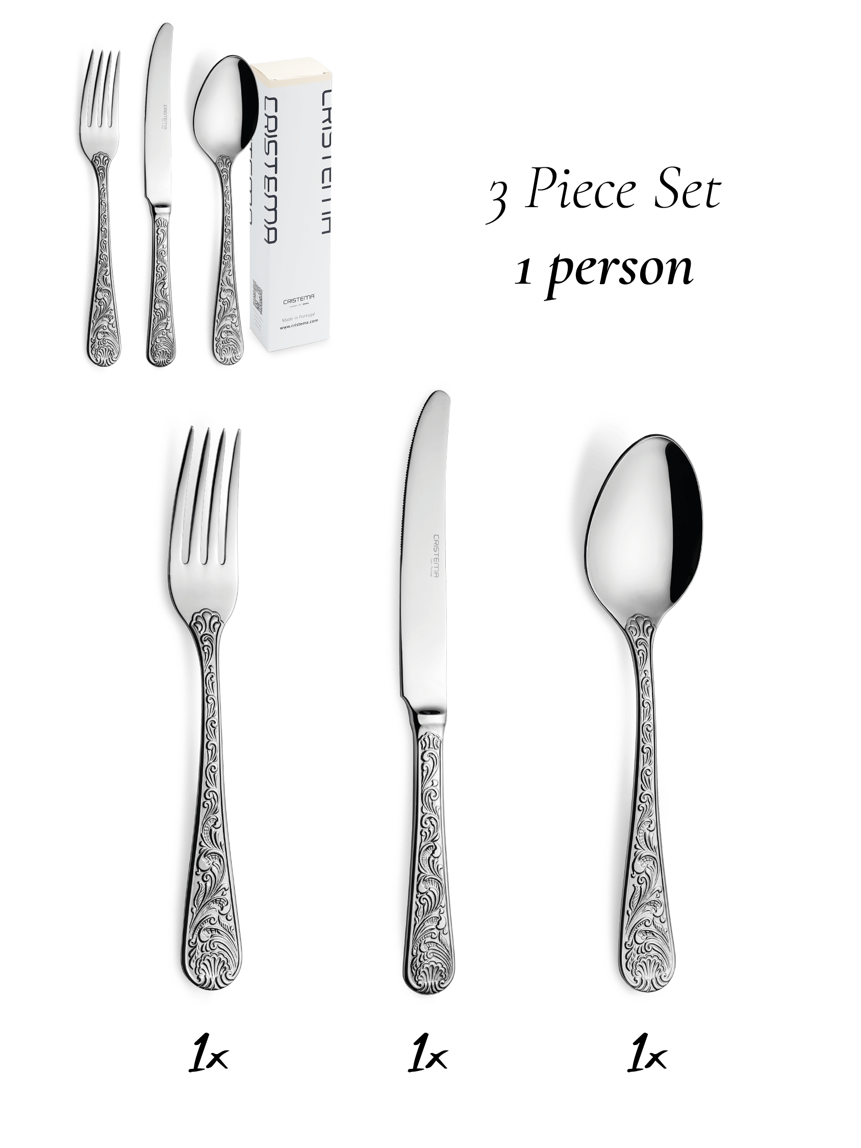 6 x fourchettes de table VERSAILLES - Inox 18/10 - Cristema - AODB - Aux origines du barCristema