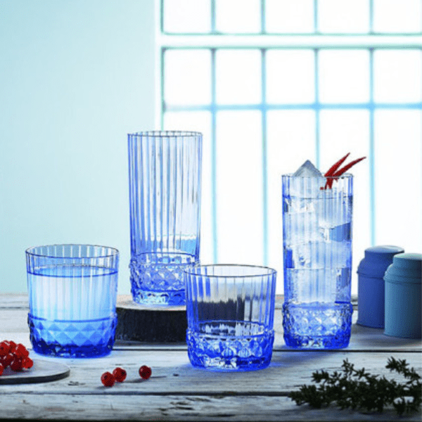 6 x Verres - AMERiCA'S 20 - Bleu - 40cl - Bormioli Rocco - AODB - Aux origines du barBormioli Rocco