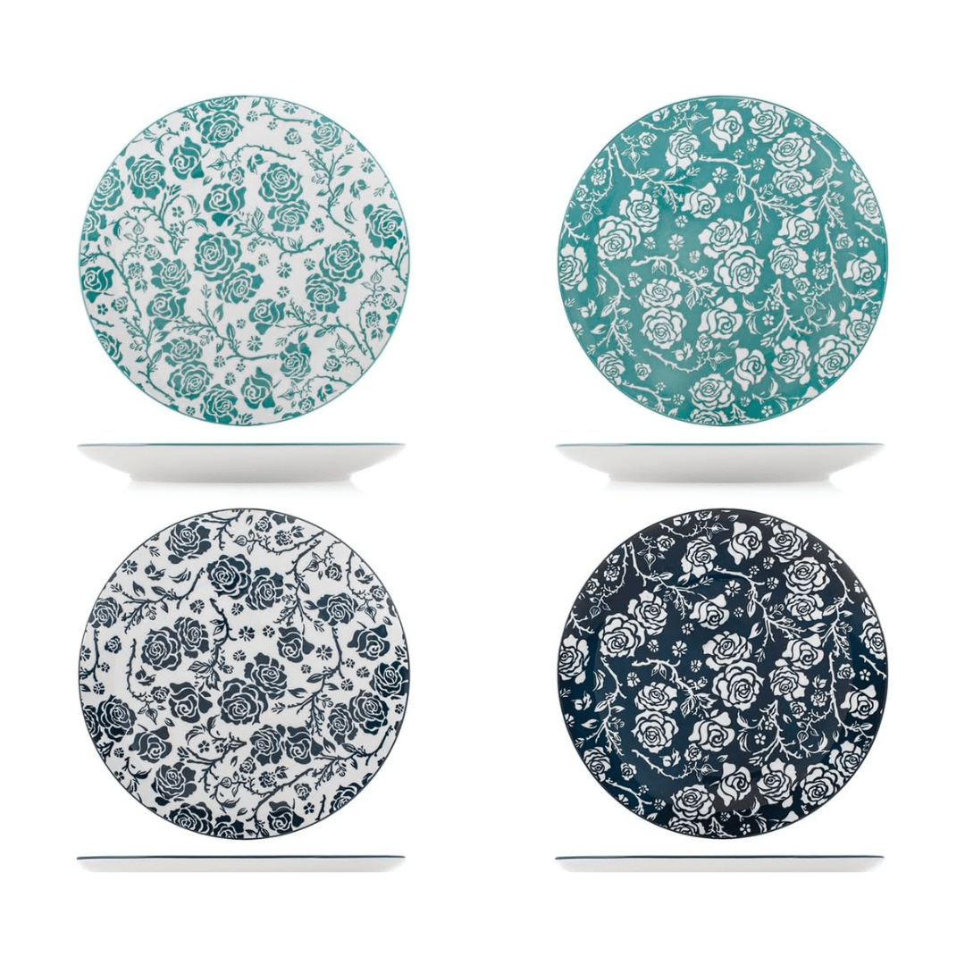 4 x assiettes plates assorties VICTORIA - 27cm - H&H - AODB - Aux origines du barH&H