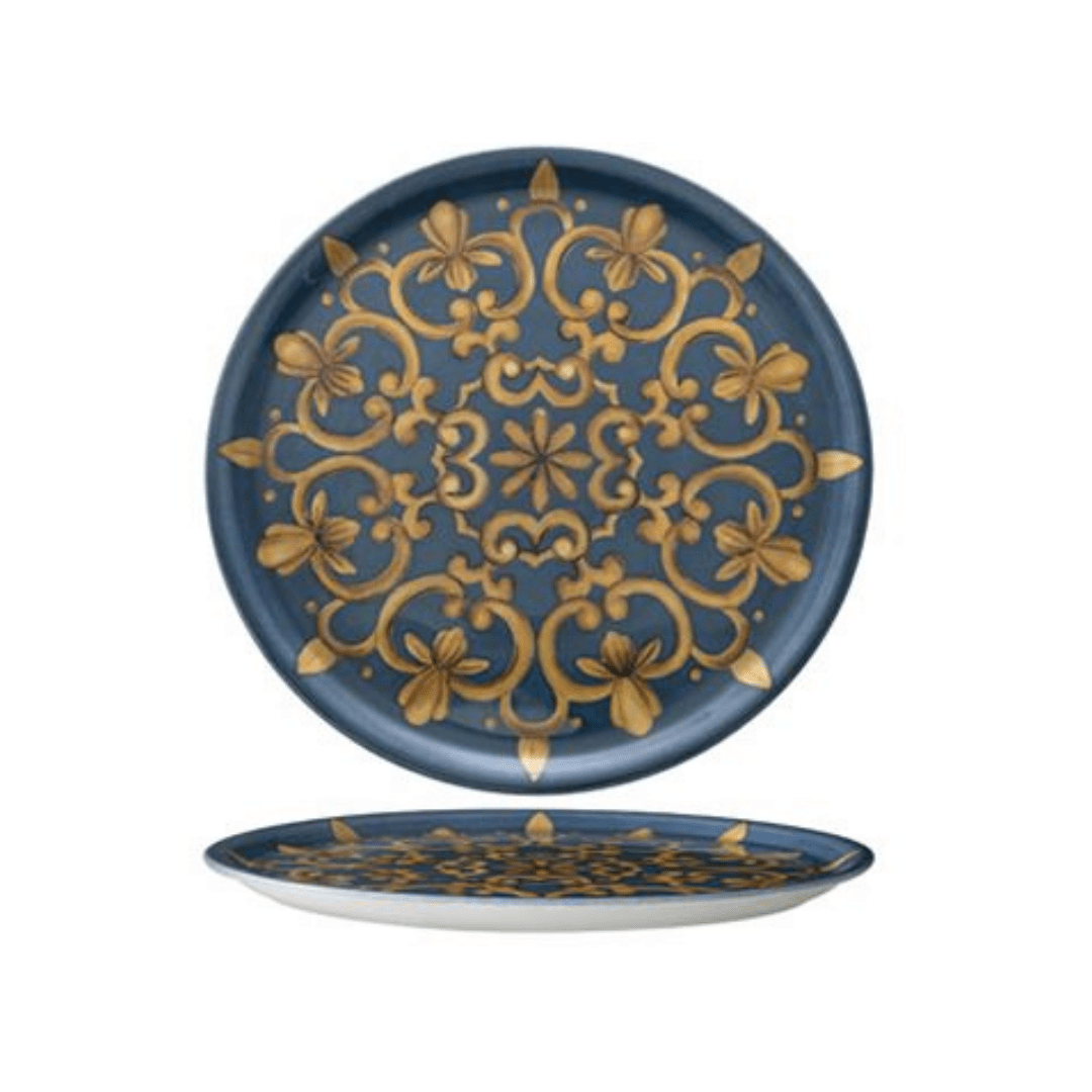 6 x assiettes plates ROYALE en porcelaine – Ø 21 cm – Saturnia - AODB - Aux origines du barSaturnia