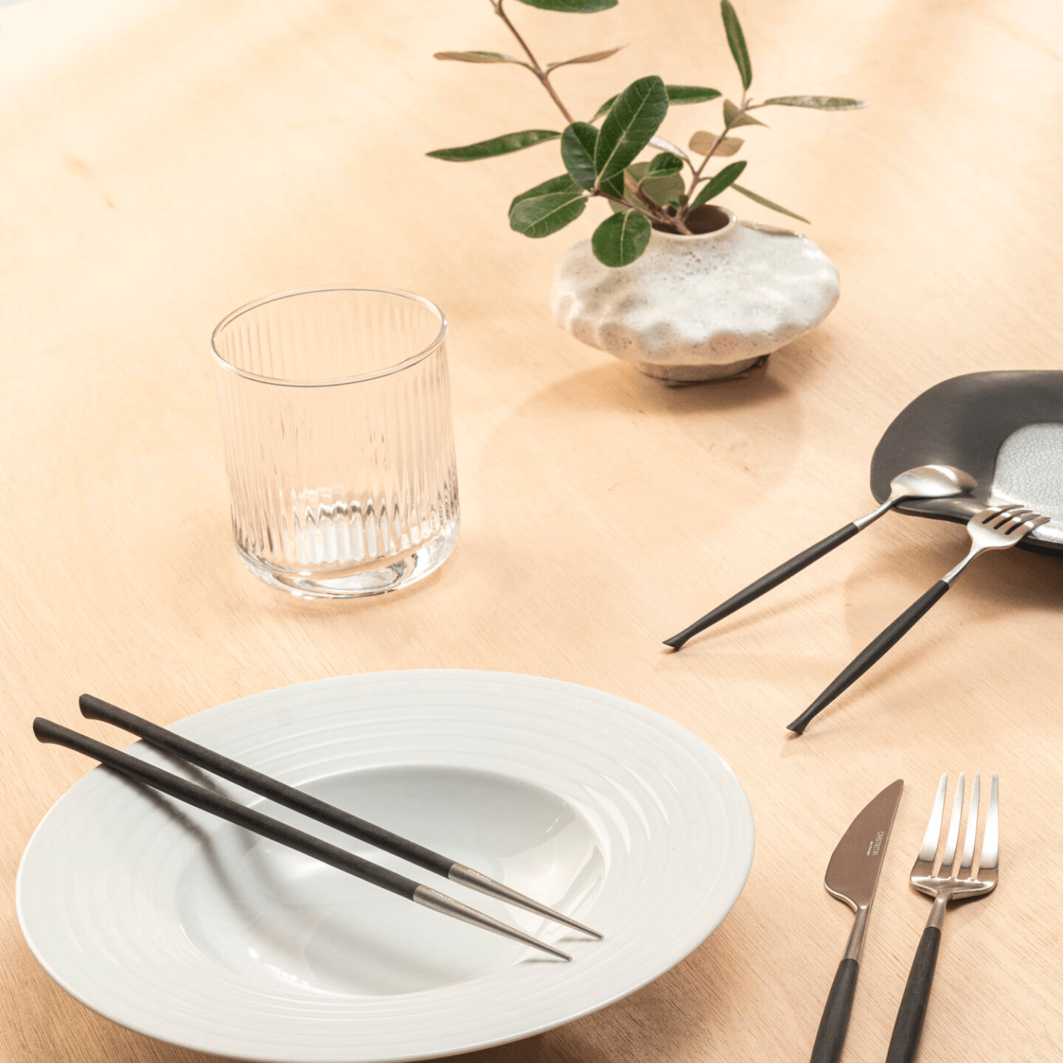 6 x fourchettes de table WAVE BLACK – Cristema - AODB - Aux origines du barCristema