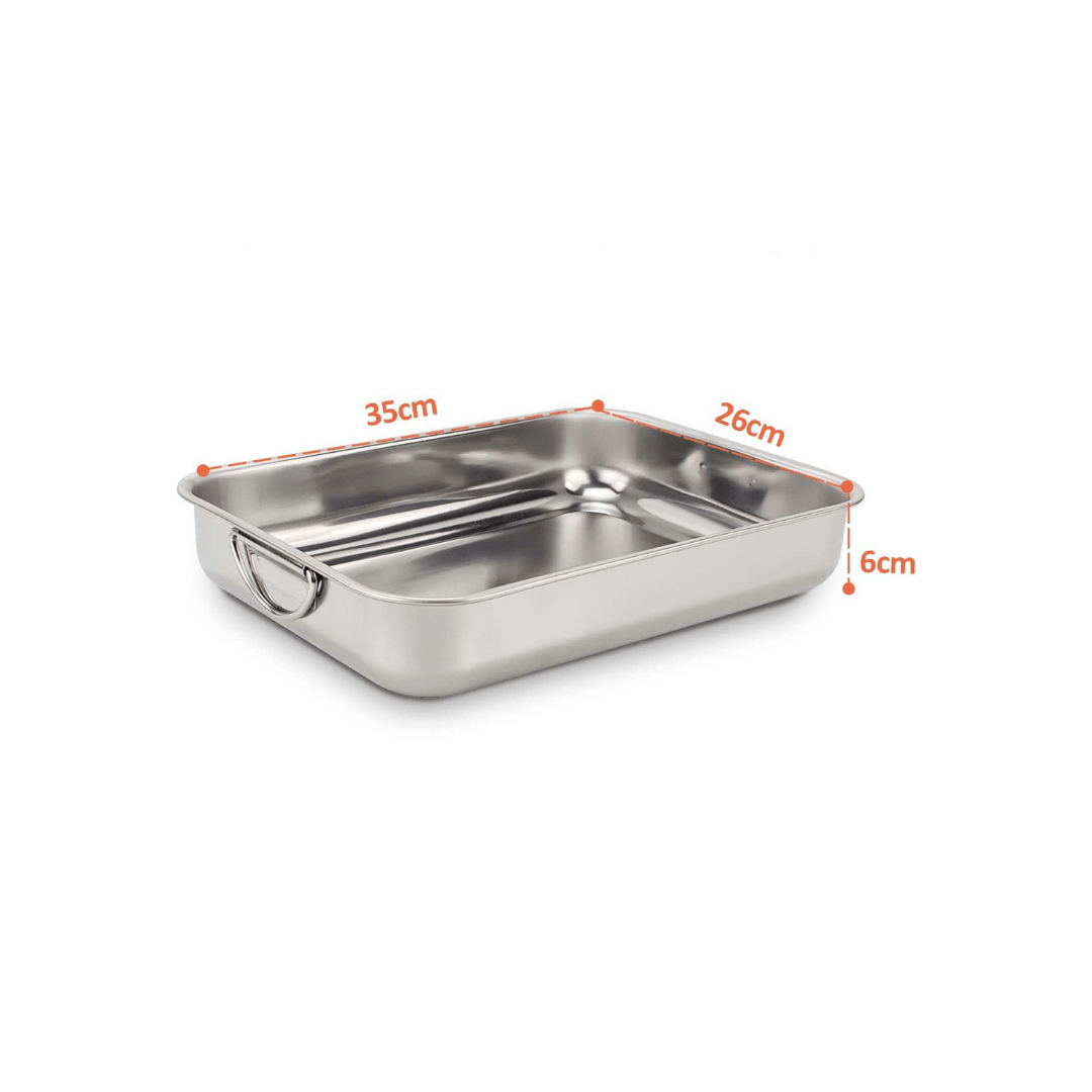 Plat de cuisson en inox - 35cm x 26cm - Rossetto - AODB - Aux origines du barRossetto