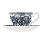 6 x tasses avec soucoupes BROOKS BLUE - 90ml - Churchill